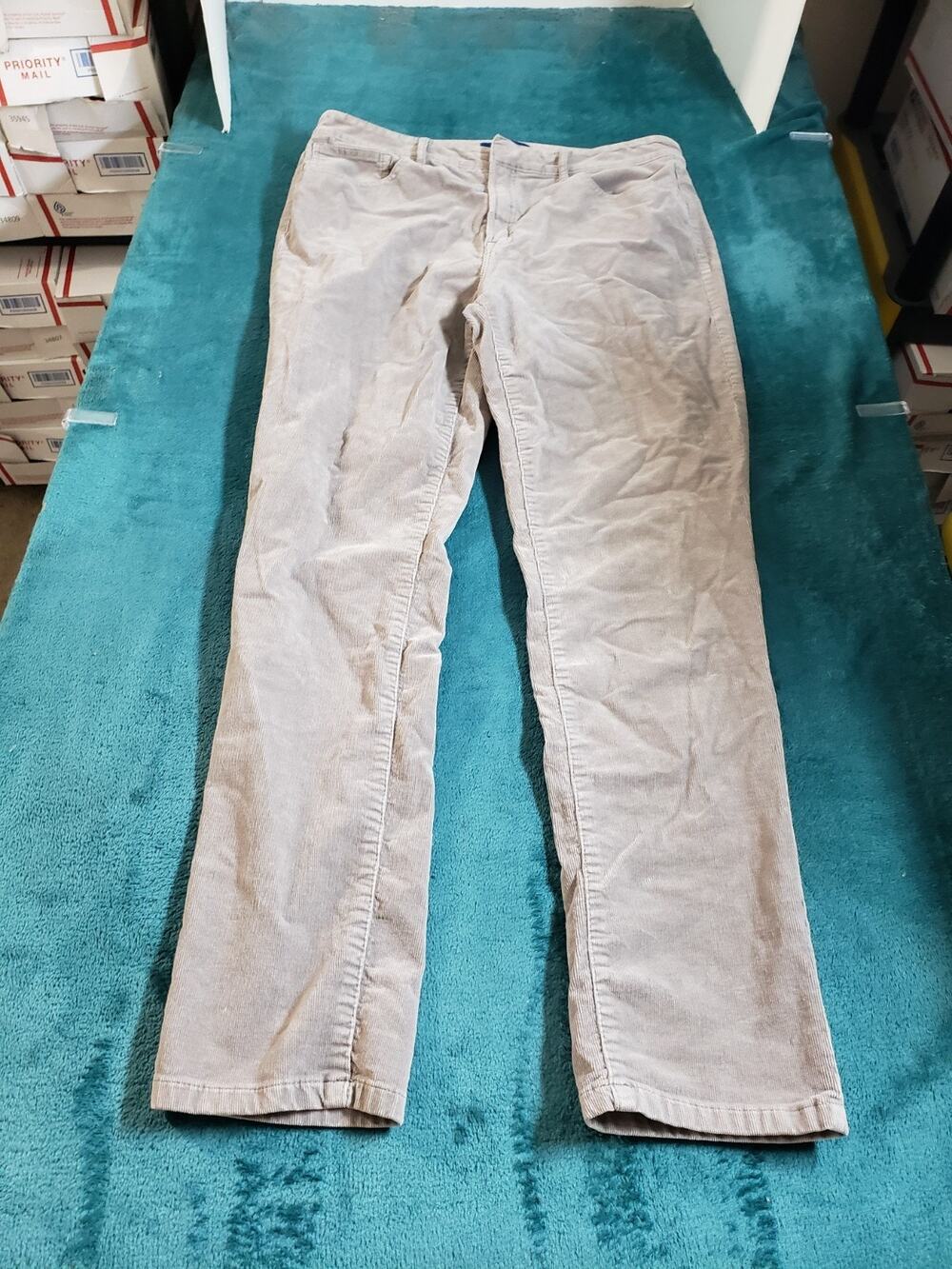 Talbots Jeans Size 10 Womens Gray Stretch Pants Corduroy Mid Rise Ankle